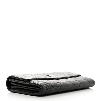 Chanel Caviar Quilted Large Gusset Flap Wallet Black 4 of 9