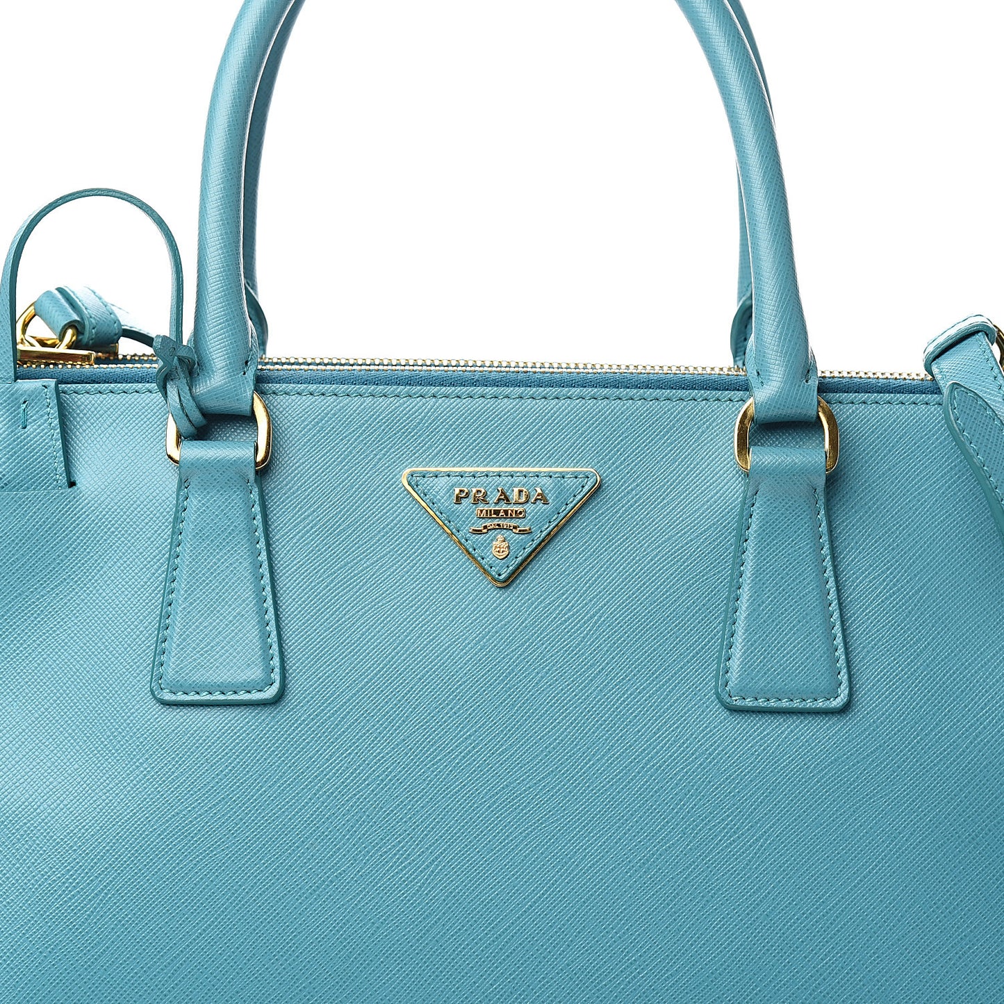 Saffiano Medium Galleria Double Zip Tote Turchese