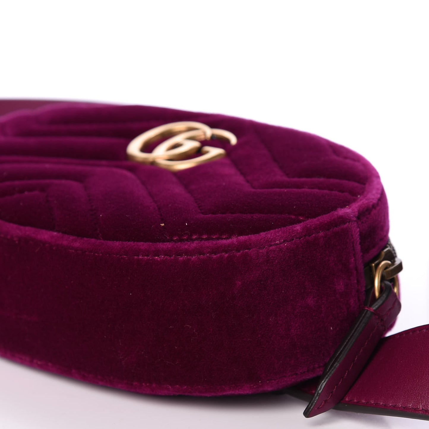 Velvet Matelasse GG Marmont Belt Bag 85 34 Fuchsia Violet Cyclamen