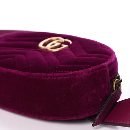 Gucci Velvet Matelasse GG Marmont Belt Bag 85 34 Fuchsia Violet Cyclamen 9 of 11