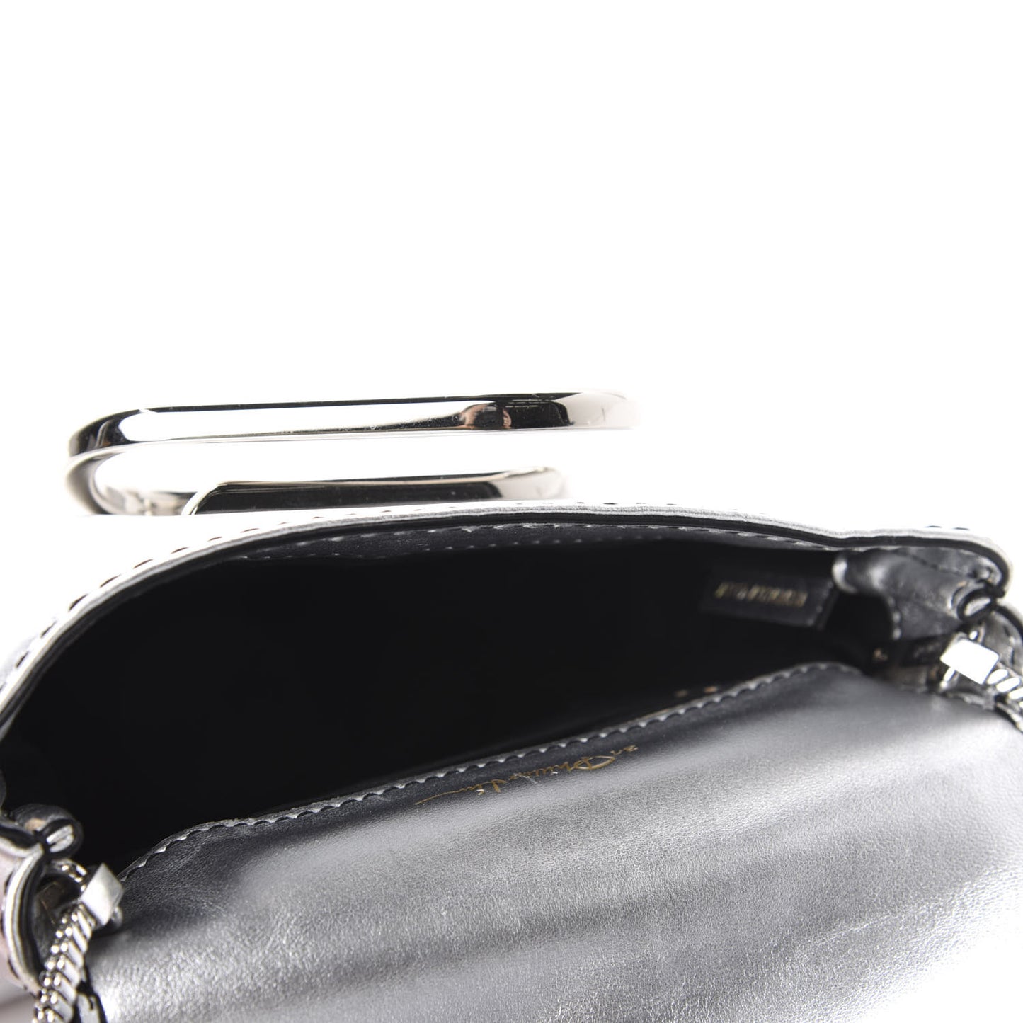 3.1 Metallic Calfskin Alix Soft Flap Clutch Silver