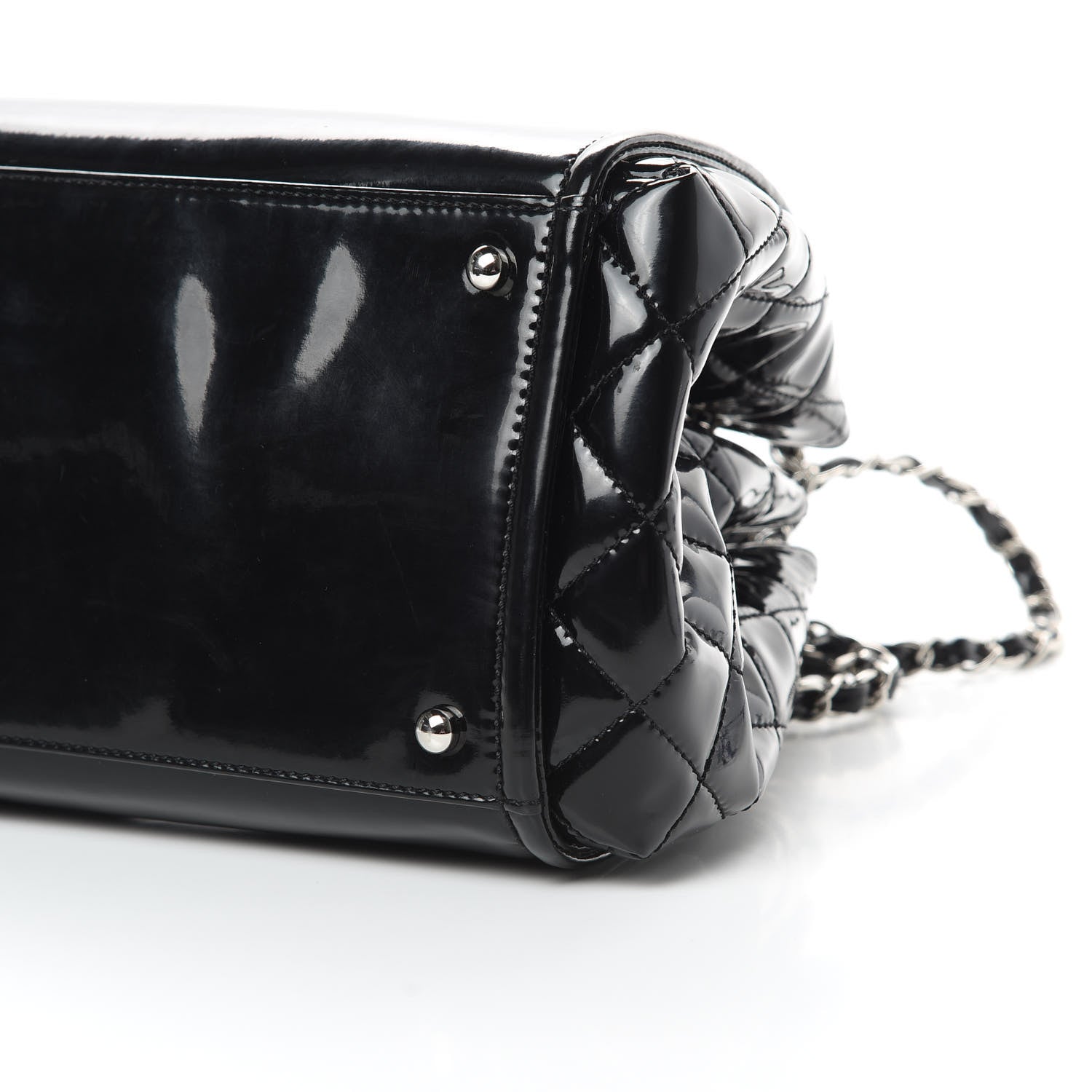 Chanel Vinyl Lipstick Ligne Accordion Tote Black 10 of 11