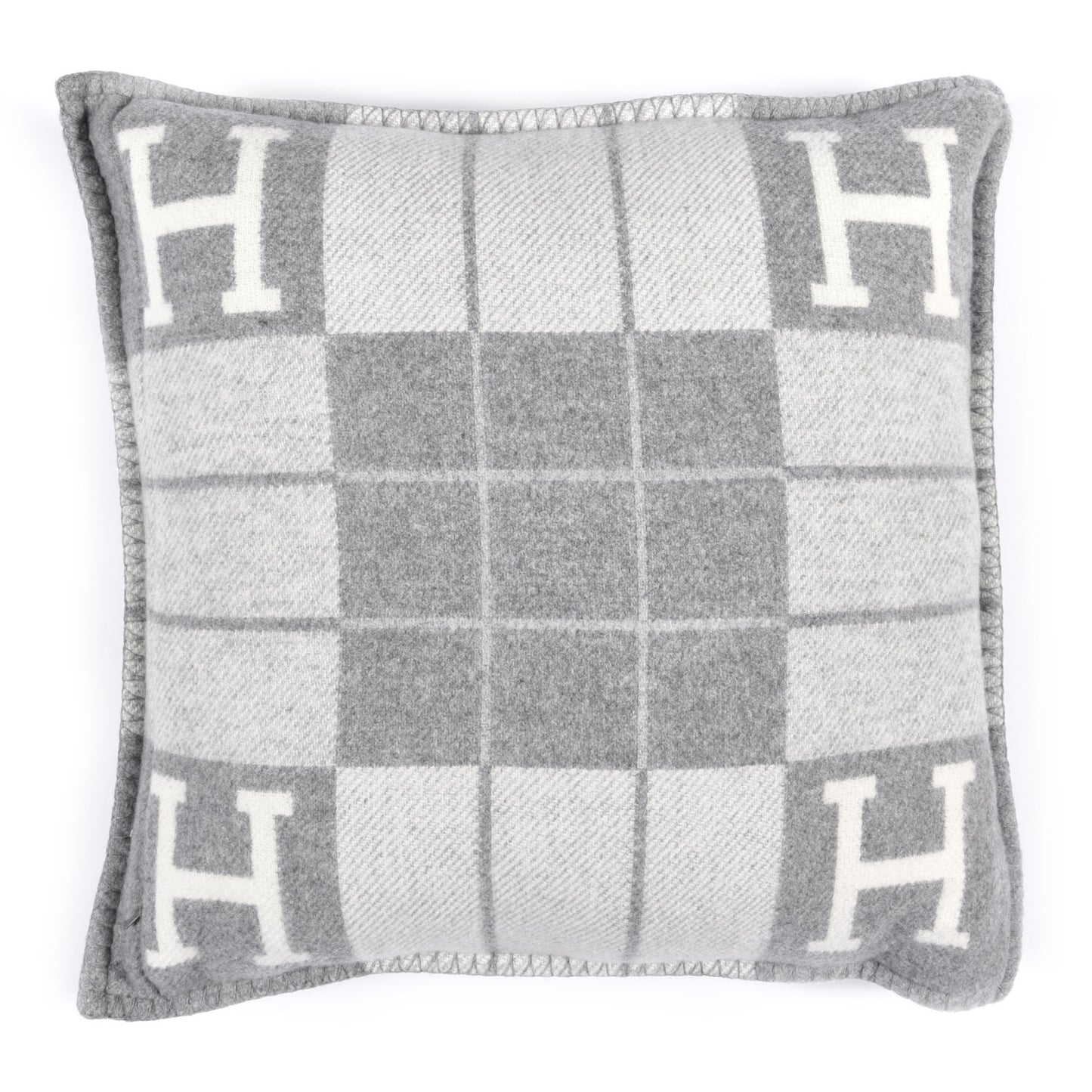 Wool Cashmere Avalon III Pillow PM Ecru Gris Clair