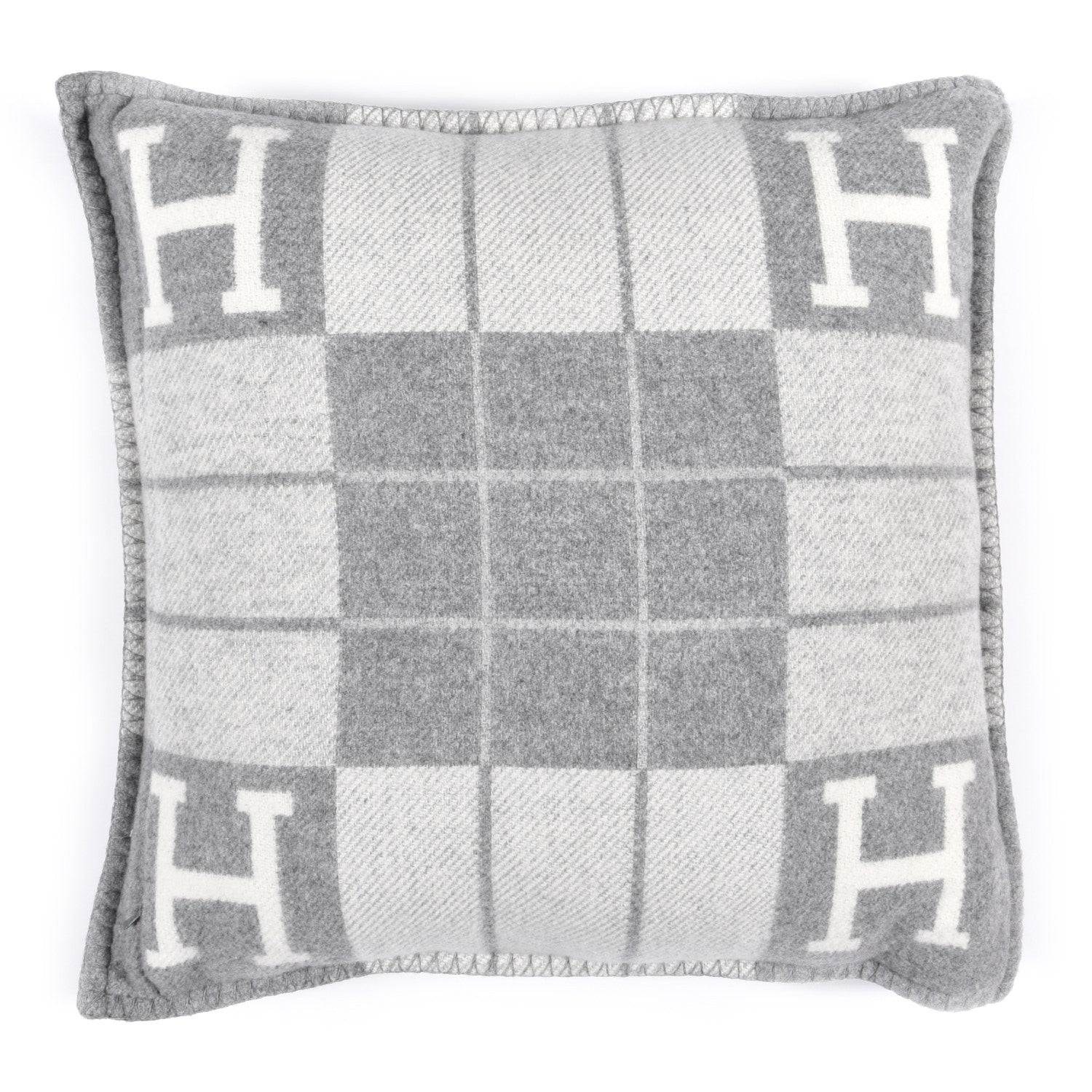 Hermes Wool Cashmere Avalon III Pillow PM Ecru Gris Clair 2 of 4