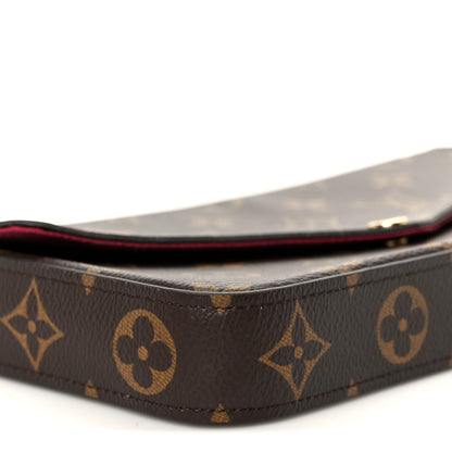 Louis Vuitton Monogram Pochette Felicie Chain Wallet Fuchsia 14 of 15