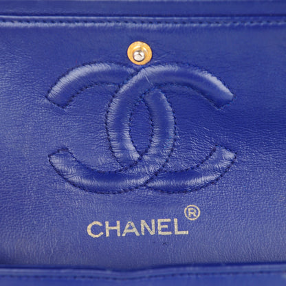 Chanel Lambskin Quilted Medium Double Flap Blue 6 of 11