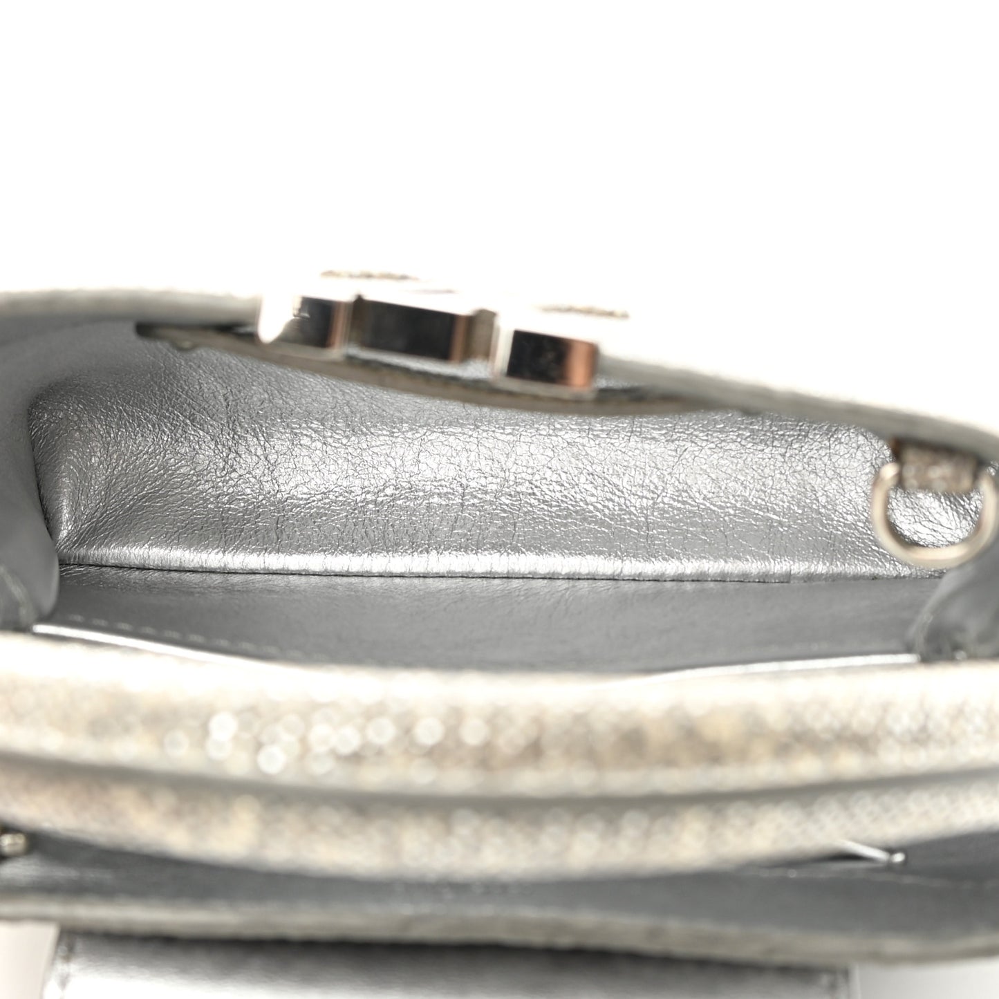 Lizard Mini Capucines Argento