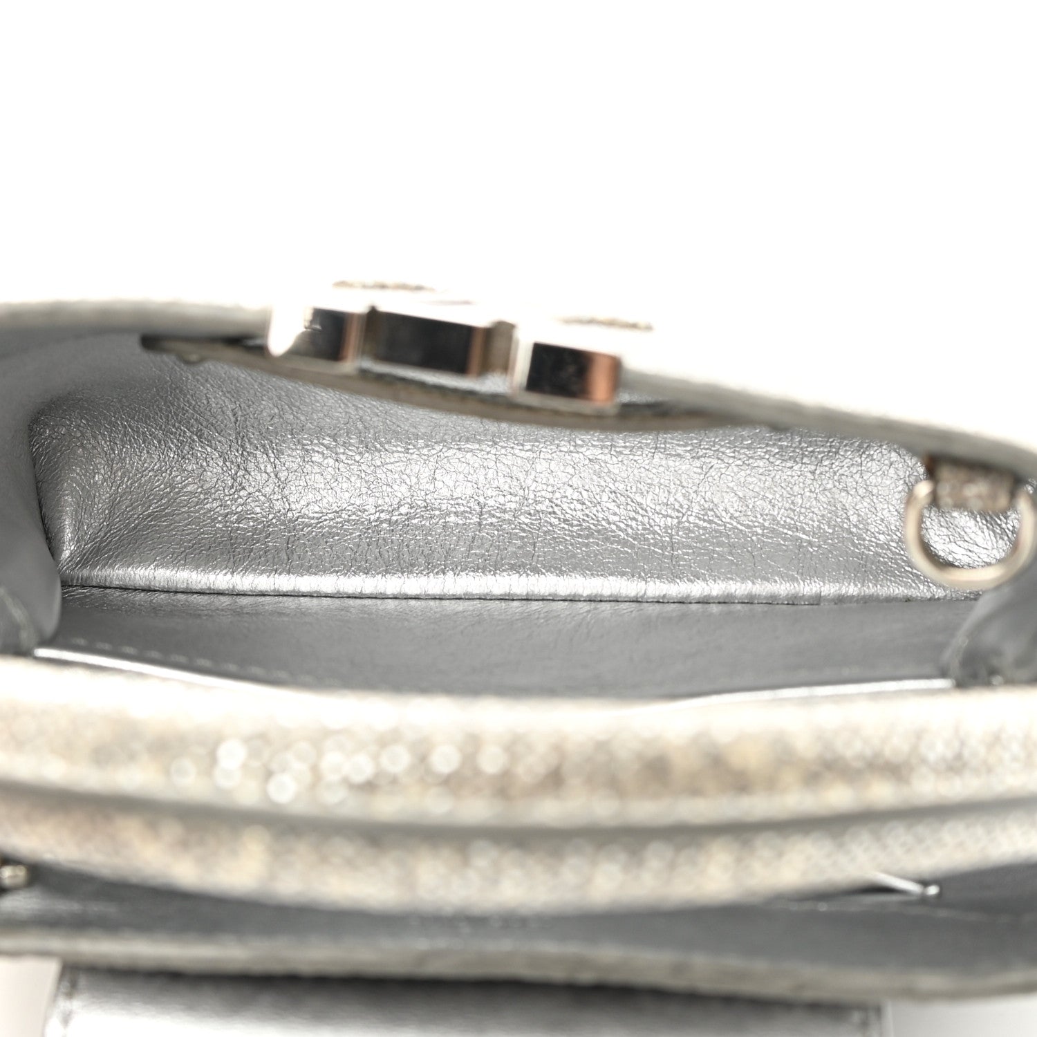 Louis Vuitton Lizard Mini Capucines Argento 5 of 16