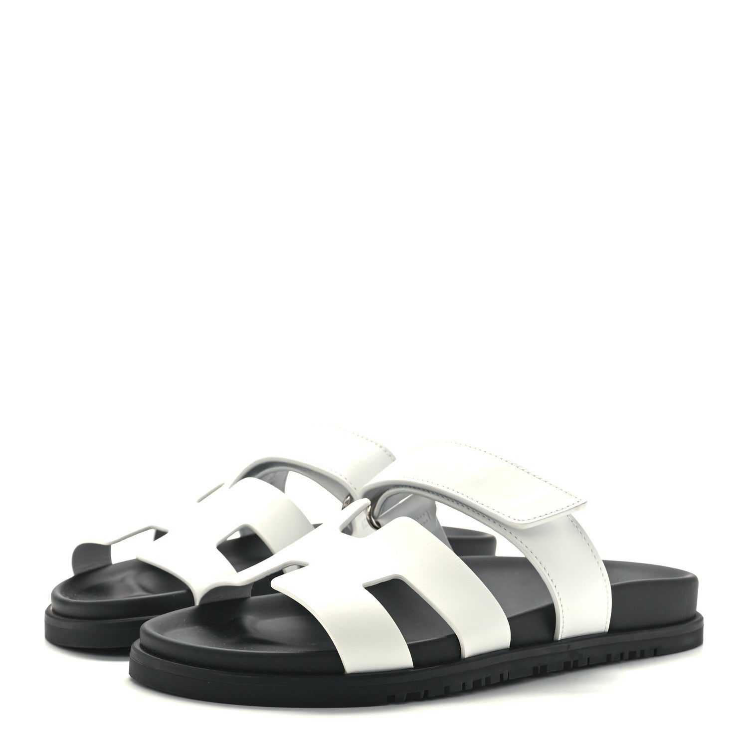 Hermes Calfskin Womens Chypre Sandals 38.5 White 3 of 9