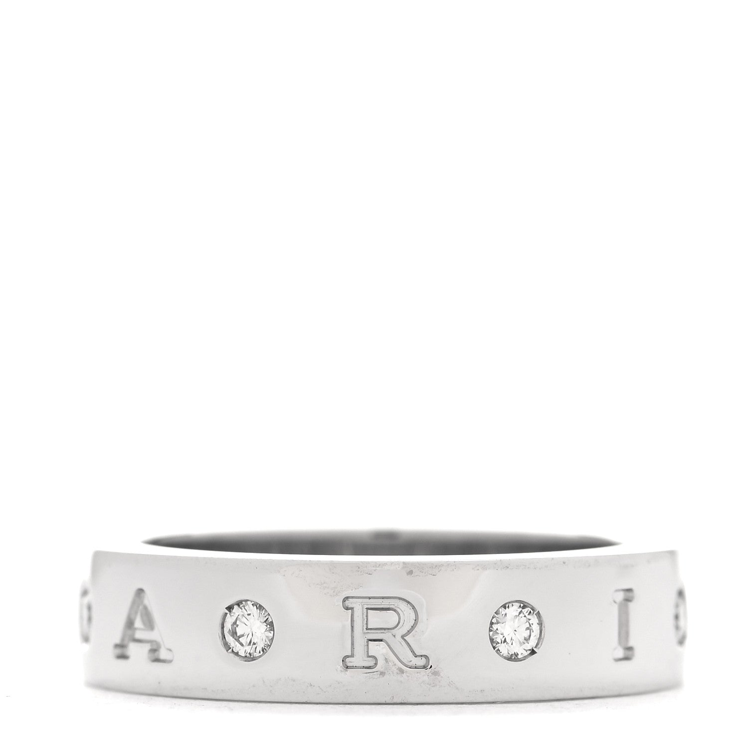 Bulgari 18K White Gold 7 Diamond B.Zero1 Essential Band Ring 55 7.25 3 of 5