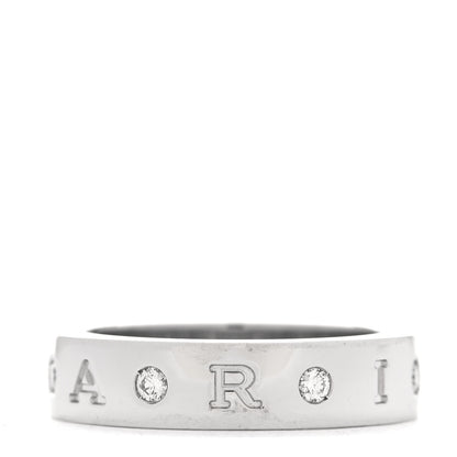 Bulgari 18K White Gold 7 Diamond B.Zero1 Essential Band Ring 55 7.25 3 of 5