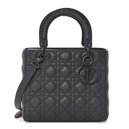 Christian Dior Ultra Matte Calfskin Cannage Medium Lady Dior Black 1 of 9