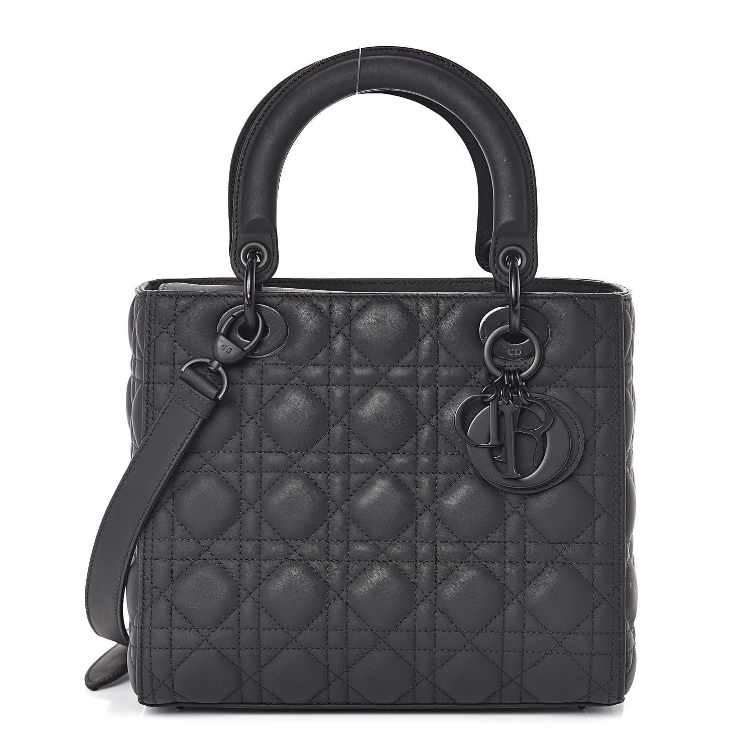 Christian Dior Ultra Matte Calfskin Cannage Medium Lady Dior Black 1 of 10