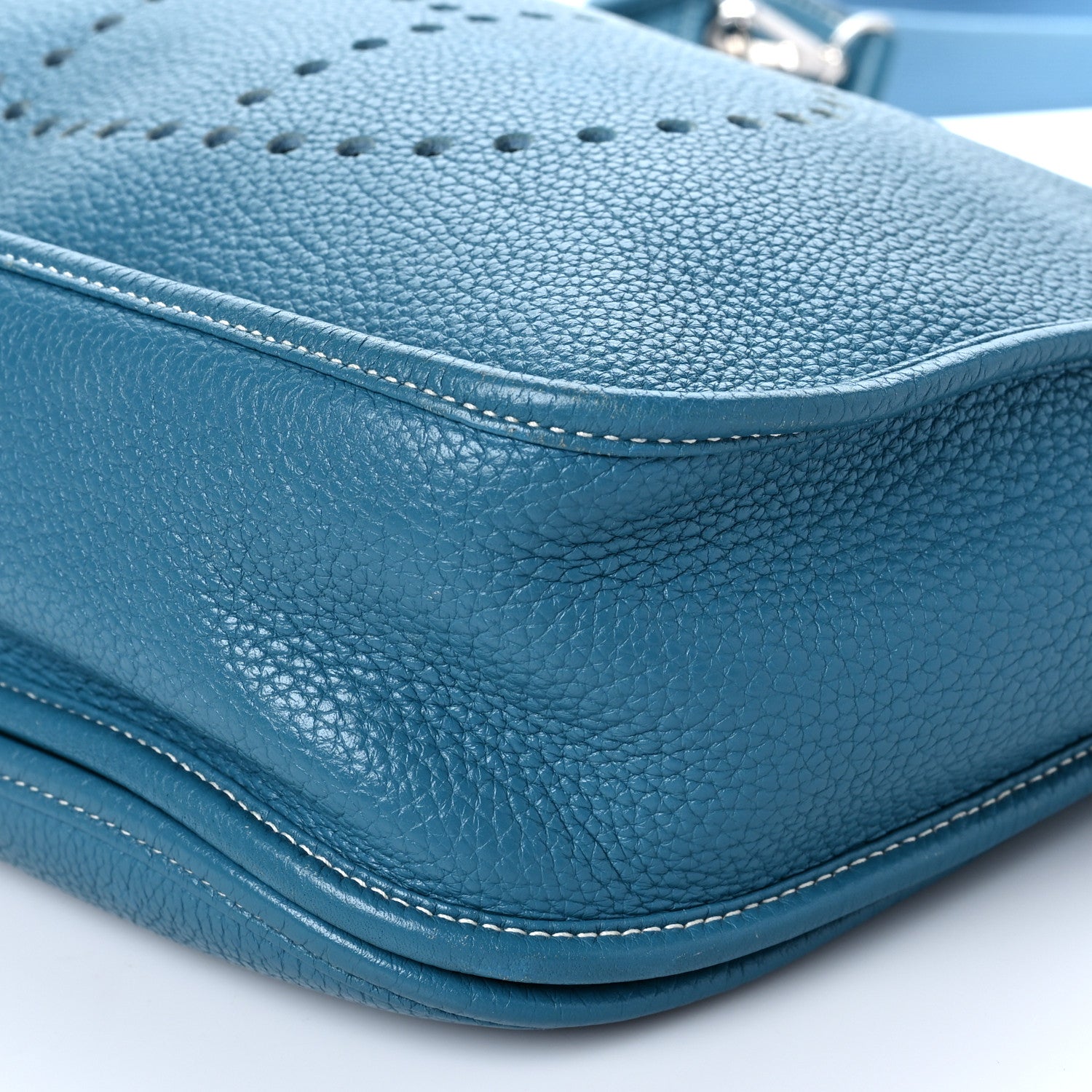 Hermes Taurillon Clemence Evelyne III GM Blue Jean 9 of 12