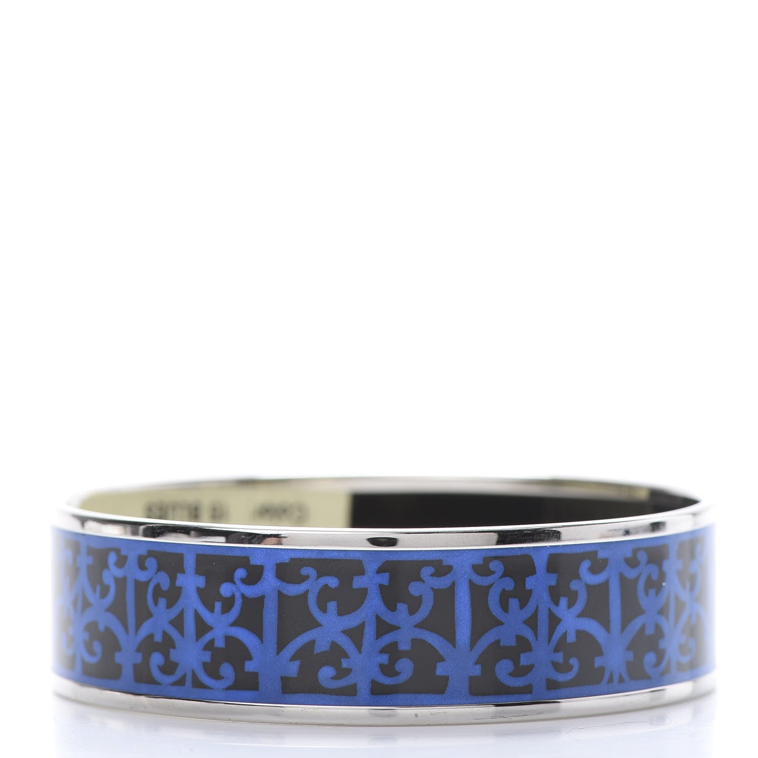 Hermes Enamel Printed Wide Balcons du Guadalquivir Bracelet 65 Blue 3 of 6
