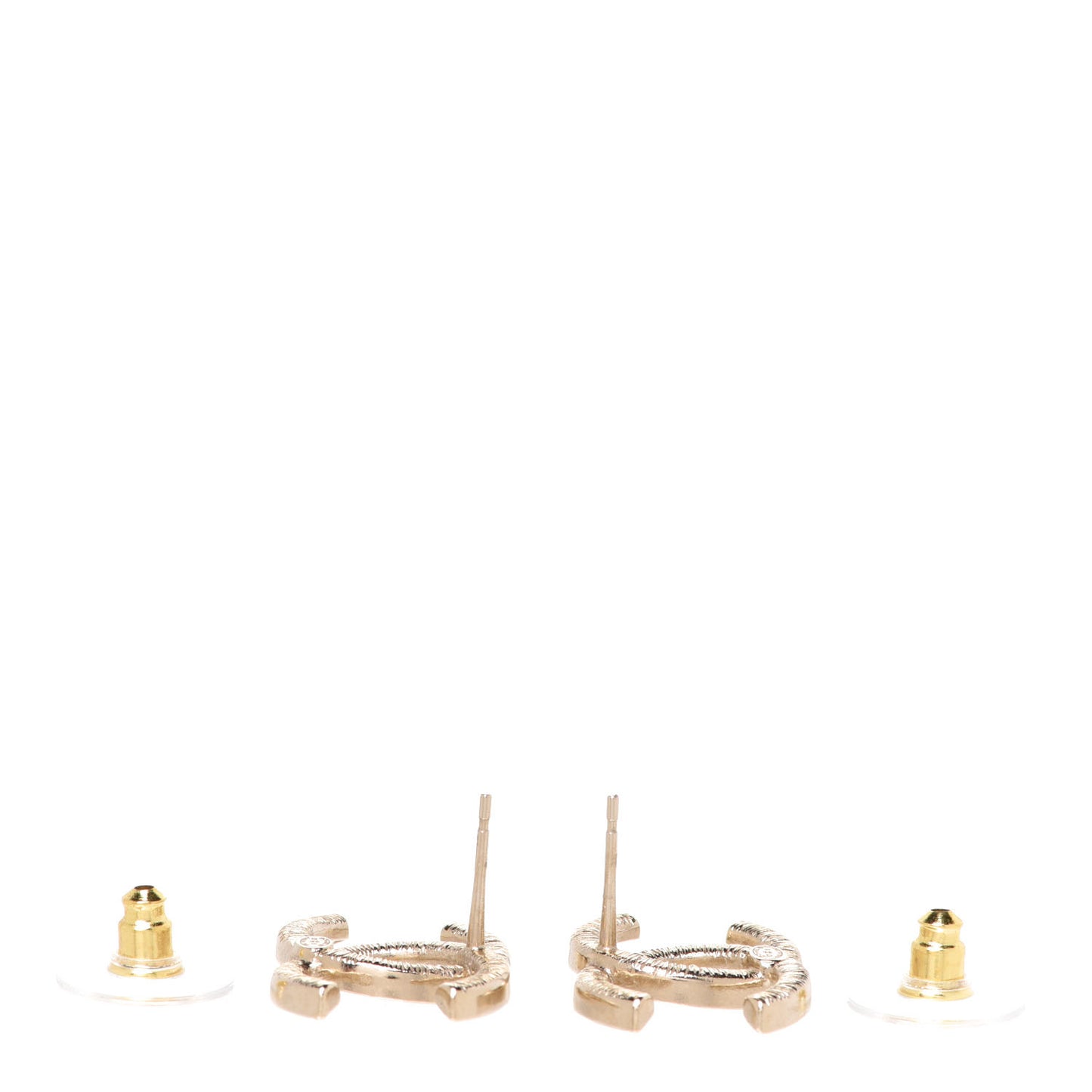 Crystal Large CC Earrings Gold