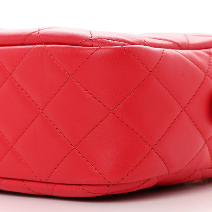 Chanel Lambskin Quilted Camera Case Dark Pink 10 of 10