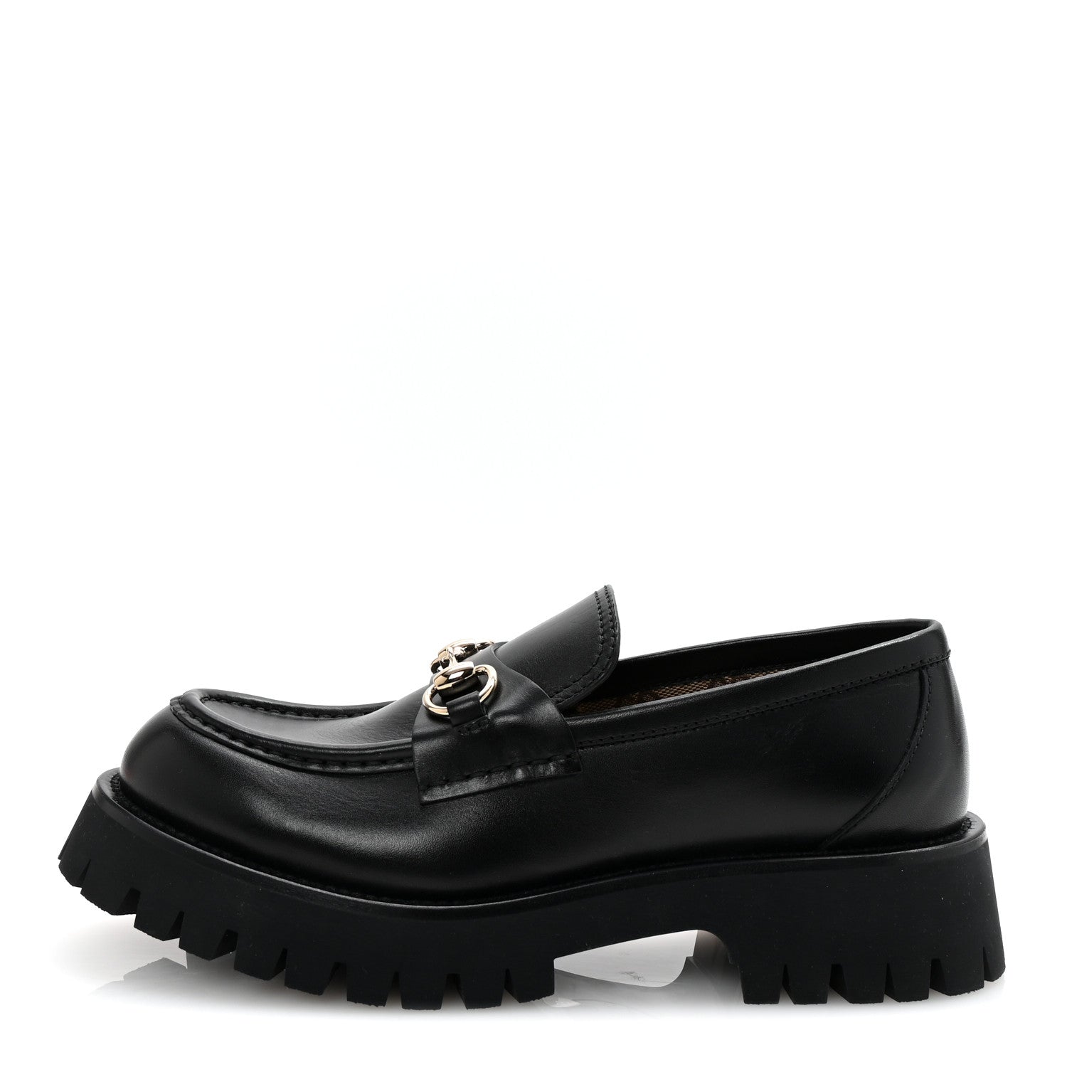 Gucci Real Betis Glamour Calfskin Horsebit Womens Mocassin Loafers 39 Black 1 of 10