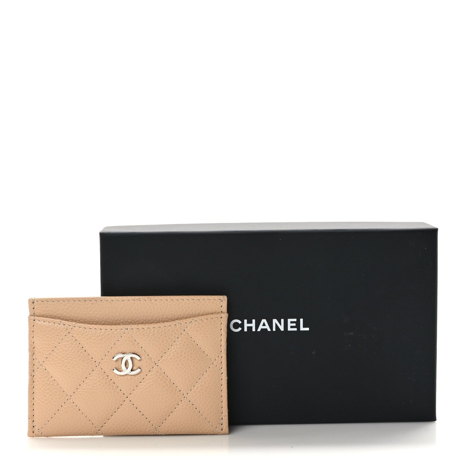 Chanel Caviar Quilted Card Holder Beige 8 of 8