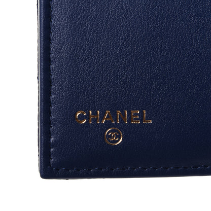 Chanel Caviar Quilted Compact Boy Wallet Blue 6 of 12