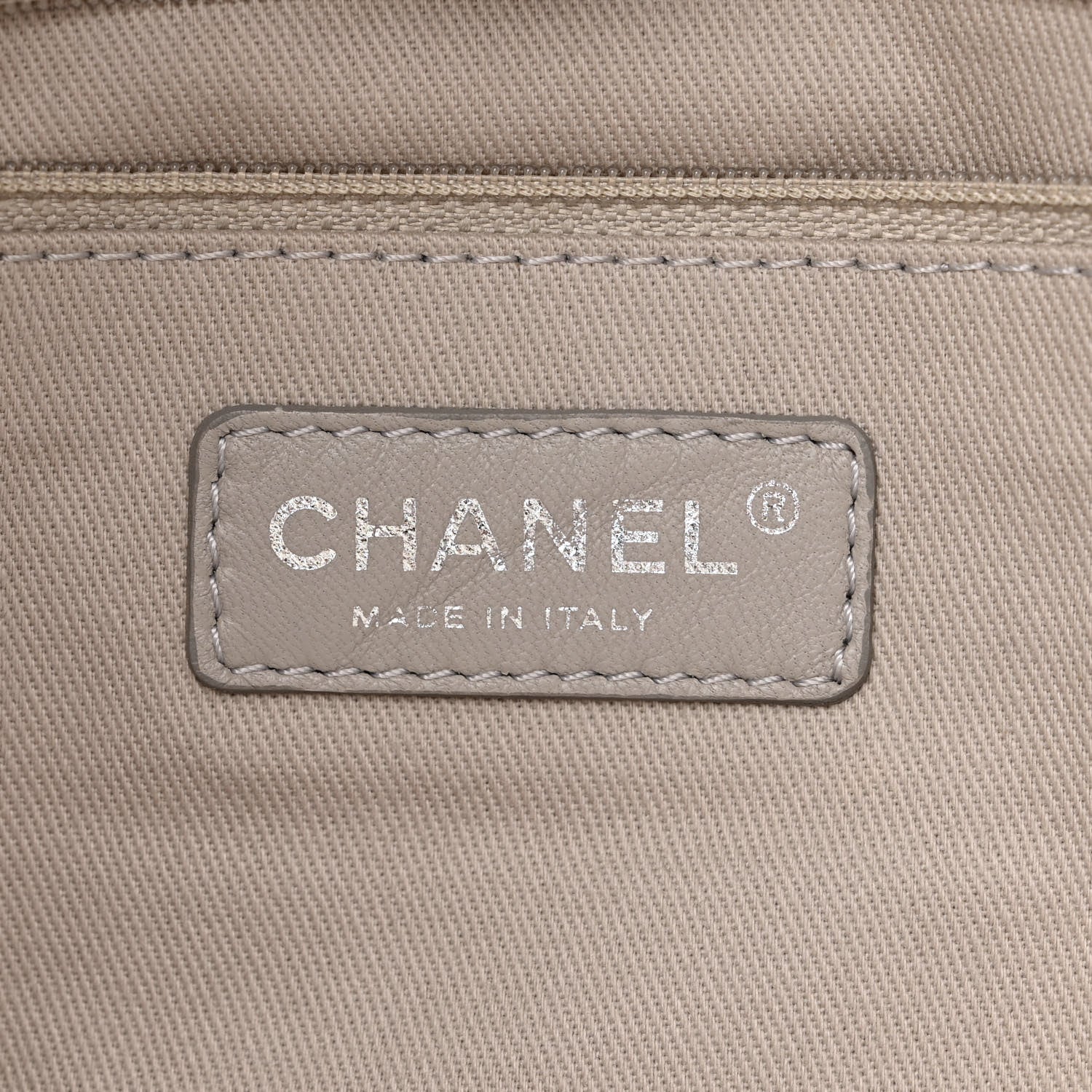 Chanel Iridescent Calfskin Diamond Stitched CC Shopping Tote Gris Clair 7 of 11