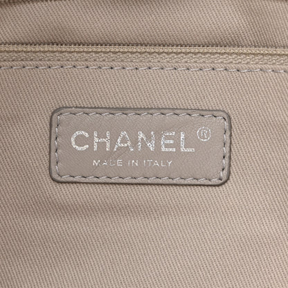 Chanel Iridescent Calfskin Diamond Stitched CC Shopping Tote Gris Clair 7 of 11