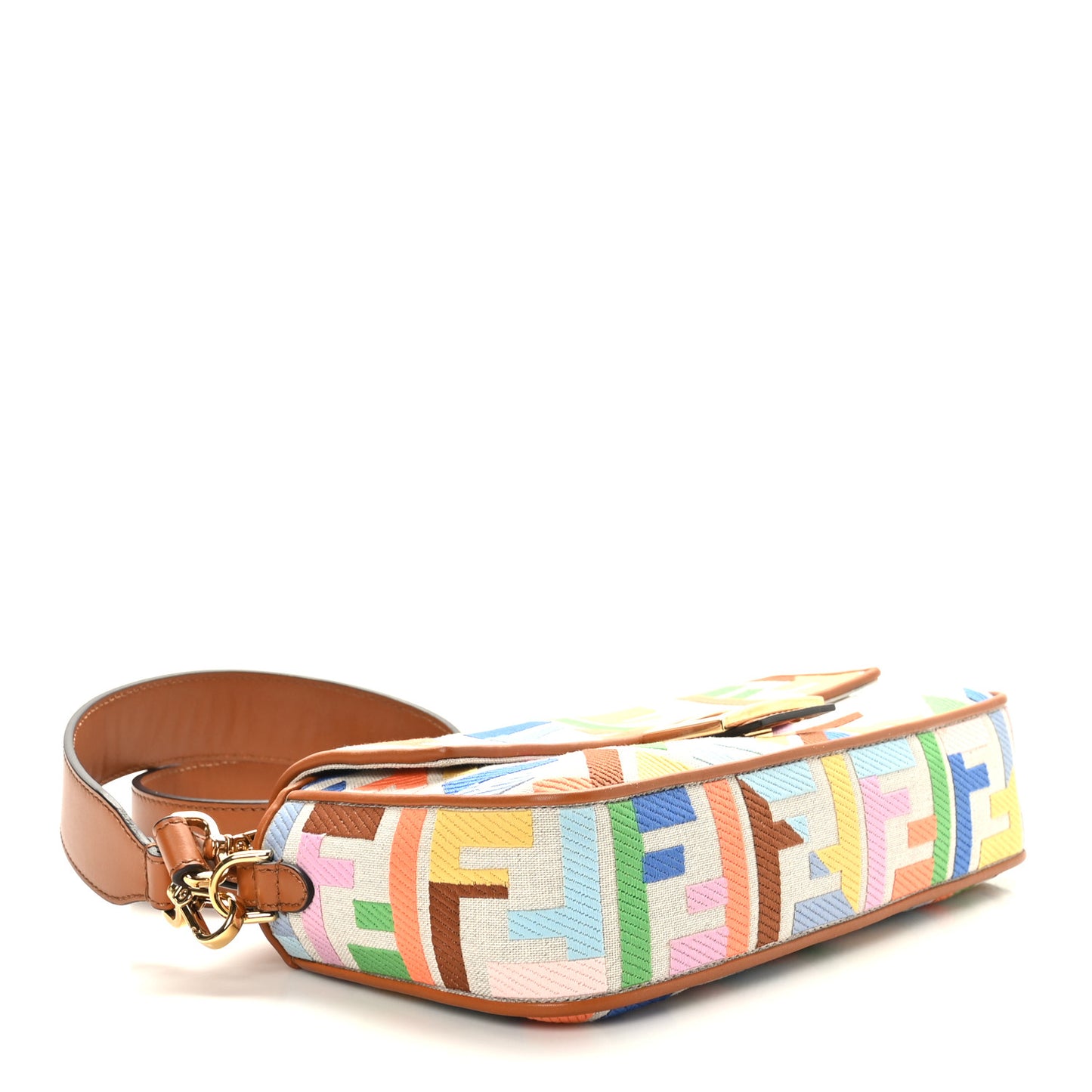 Kuban Canvas Vitello King FF Embroidered Baguette Grezzo Multicolor