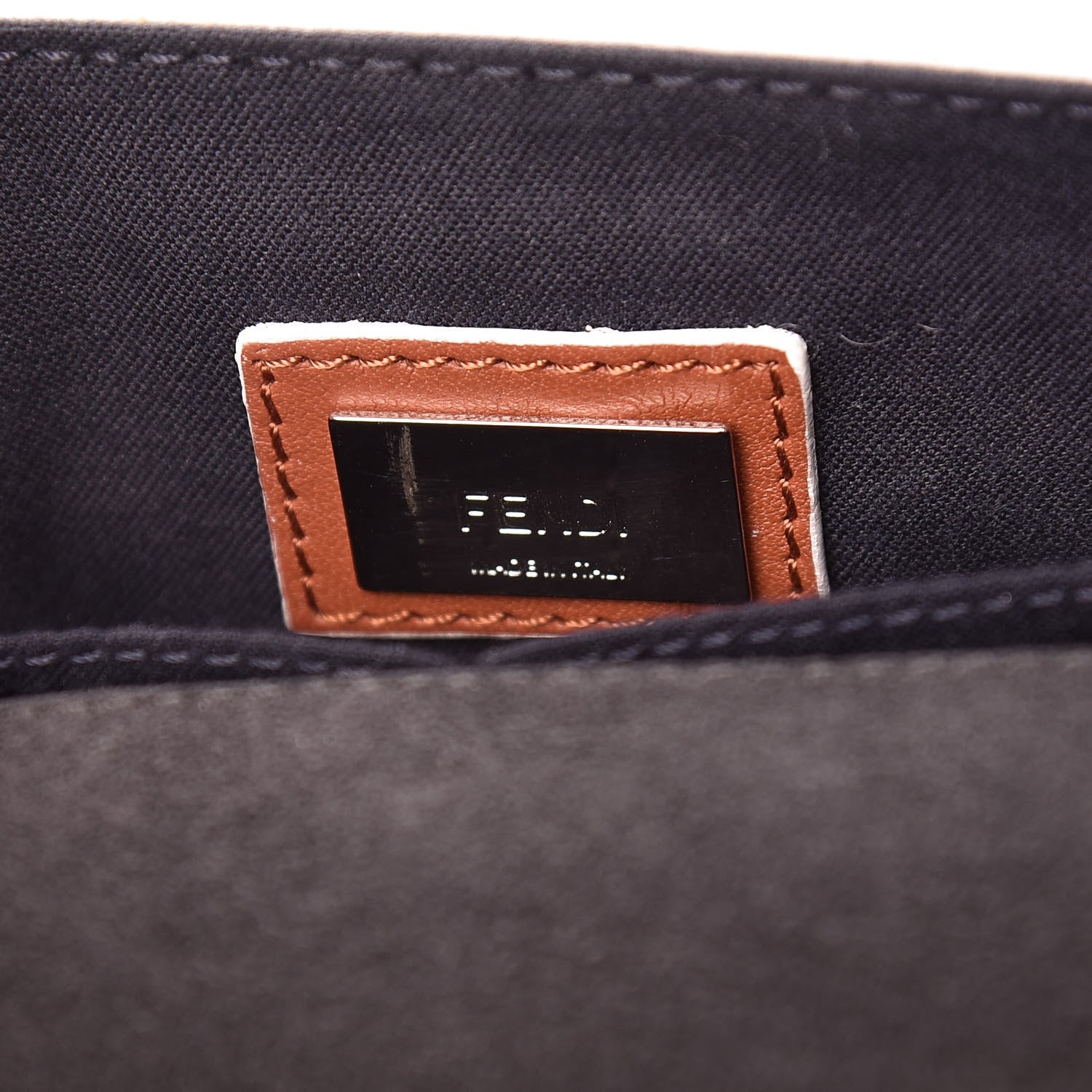Fendi Vitello Dolce Calf Hair Studded Mini 3Baguette Shoulder Bag Caramello Iris 6 of 16