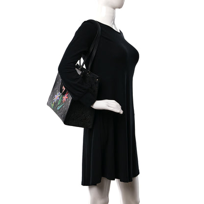 Louis Vuitton LV X YK Empreinte Inlaid Kusama Flowers Onthego MM Black 3 of 8
