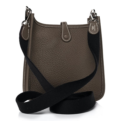 Hermes Taurillon Clemence Amazone Evelyne TPM Etoupe Bleu Indigo 3 of 12