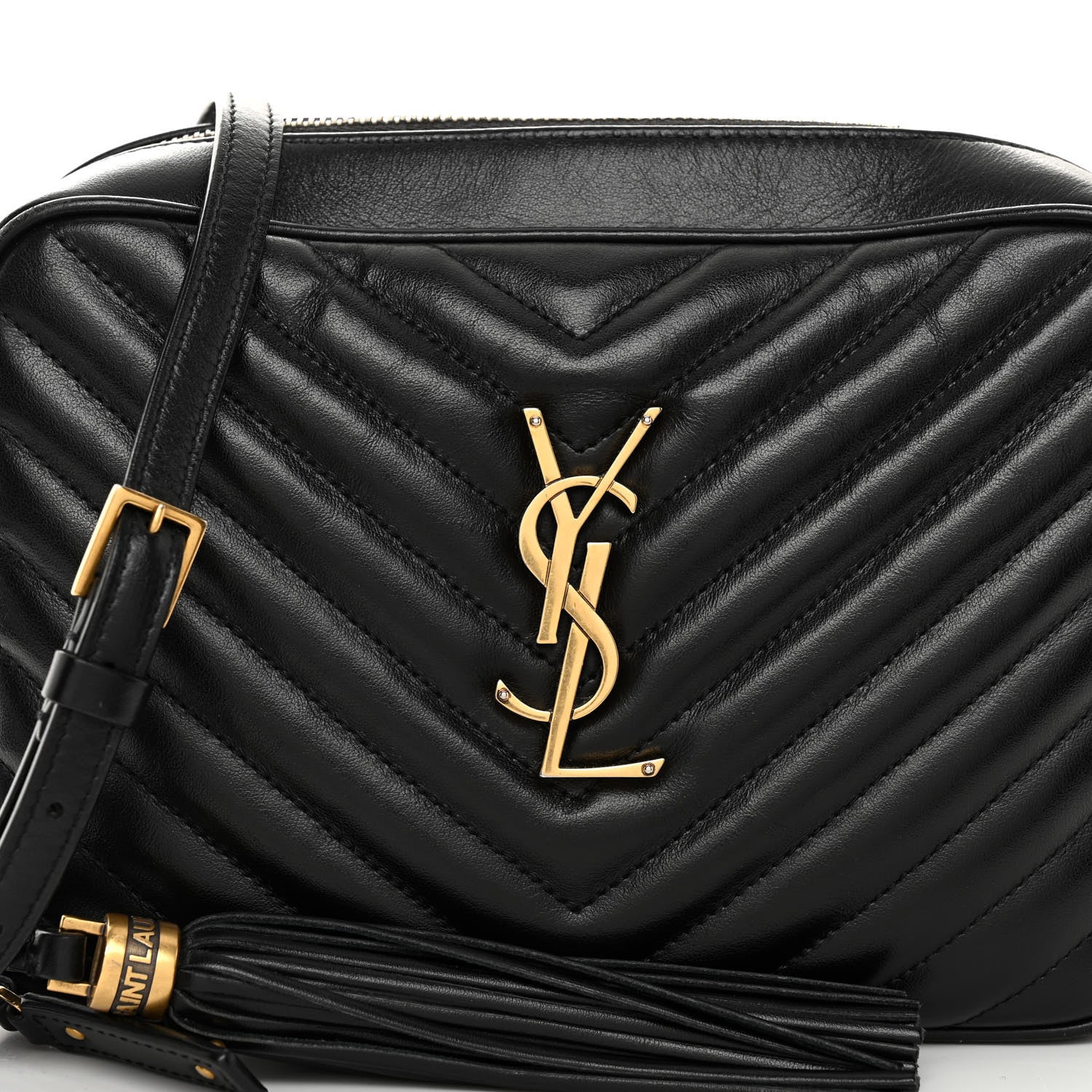 Saint Laurent SAINT LAURENT Calfskin Matelasse Monogram Lou Camera Bag Black 8 of 10