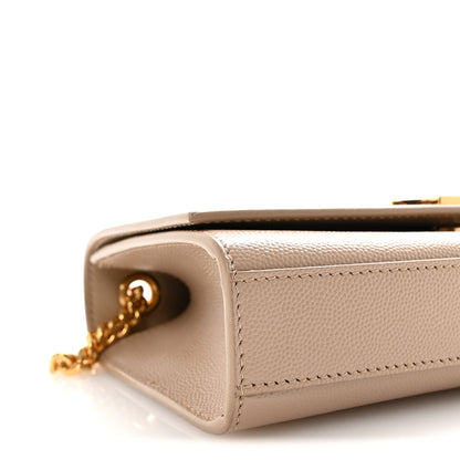 Saint Laurent Grain De Poudre Small Monogram Kate Satchel Dark Beige 8 of 10