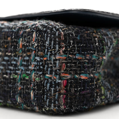 Chanel Tweed Snakeskin Quilted Medium CC Filigree Flap Blue Multicolor 10 of 12