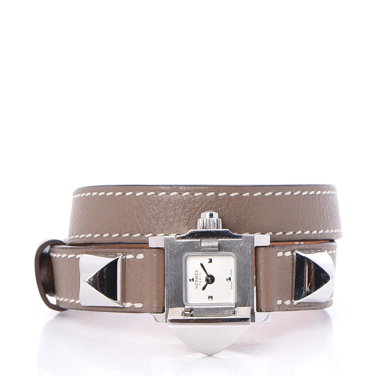 Stainless Steel Swift 16mm Medor Double Tour Quartz Watch Etoupe