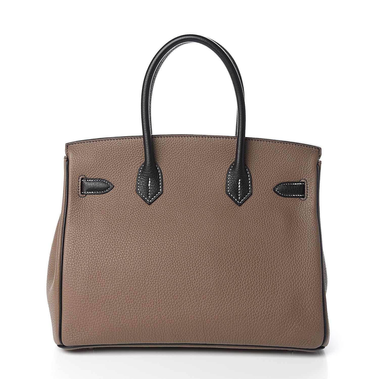 Hermes Togo Horseshoe Birkin 30 Black Etoupe 5 of 29