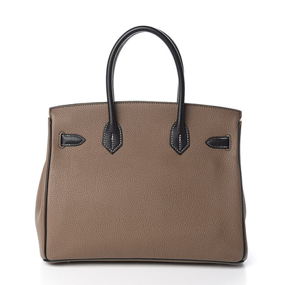 Hermes Togo Horseshoe Birkin 30 Black Etoupe 5 of 29