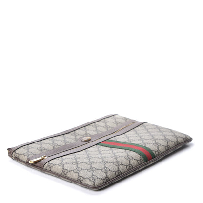 Gucci GG Supreme Monogram Large Ophidia Pouch Clutch Brown 1 of 10