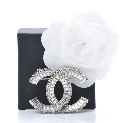 Chanel Baguette Crystal CC Brooch Silver 5 of 5