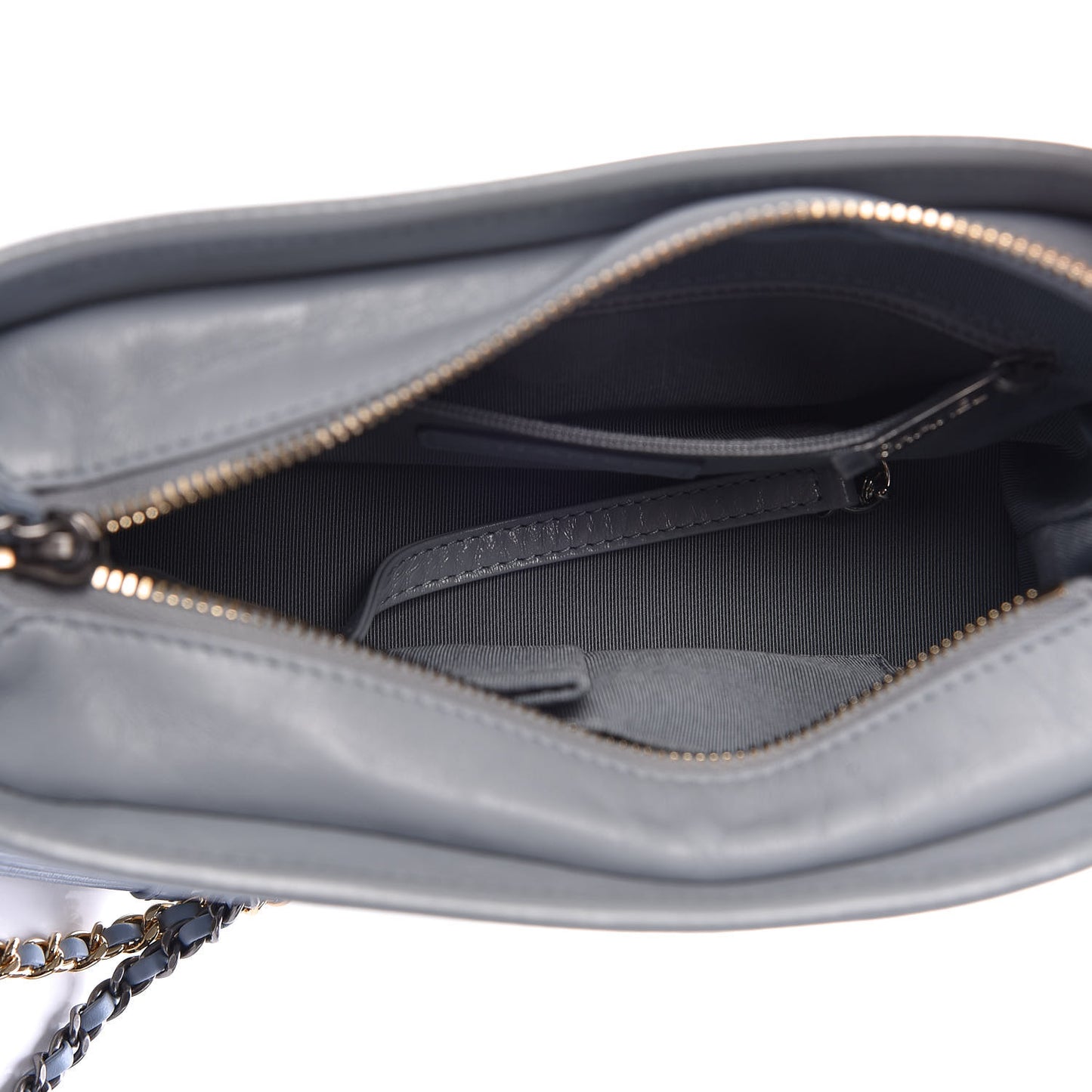 Aged Calfskin Quilted Small Gabrielle Hobo Light Blue