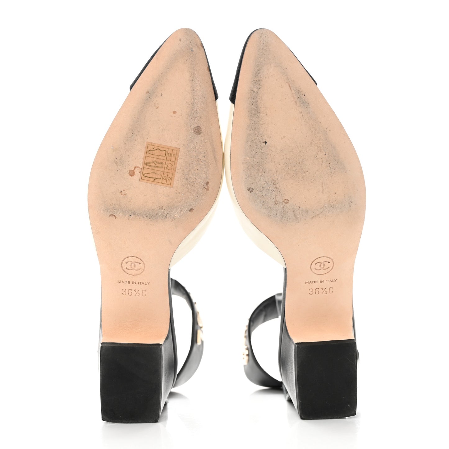 Lambskin Grosgrain Cap Toe Logo Ankle Strap Pumps 36.5 White Black