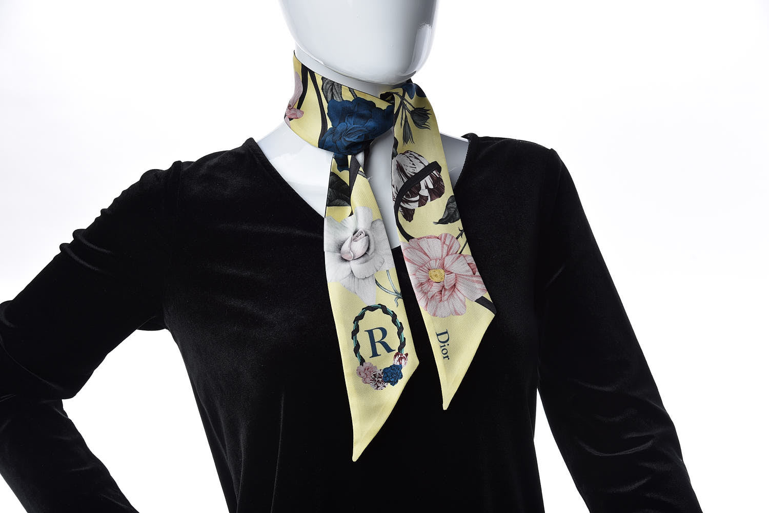 Christian Dior Silk ABCDior R Mitzah Scarf Yellow 2 of 5