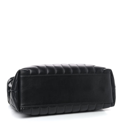 Saint Laurent Calfskin Y Quilted Monogram Medium Loulou Chain Satchel Black 4 of 8