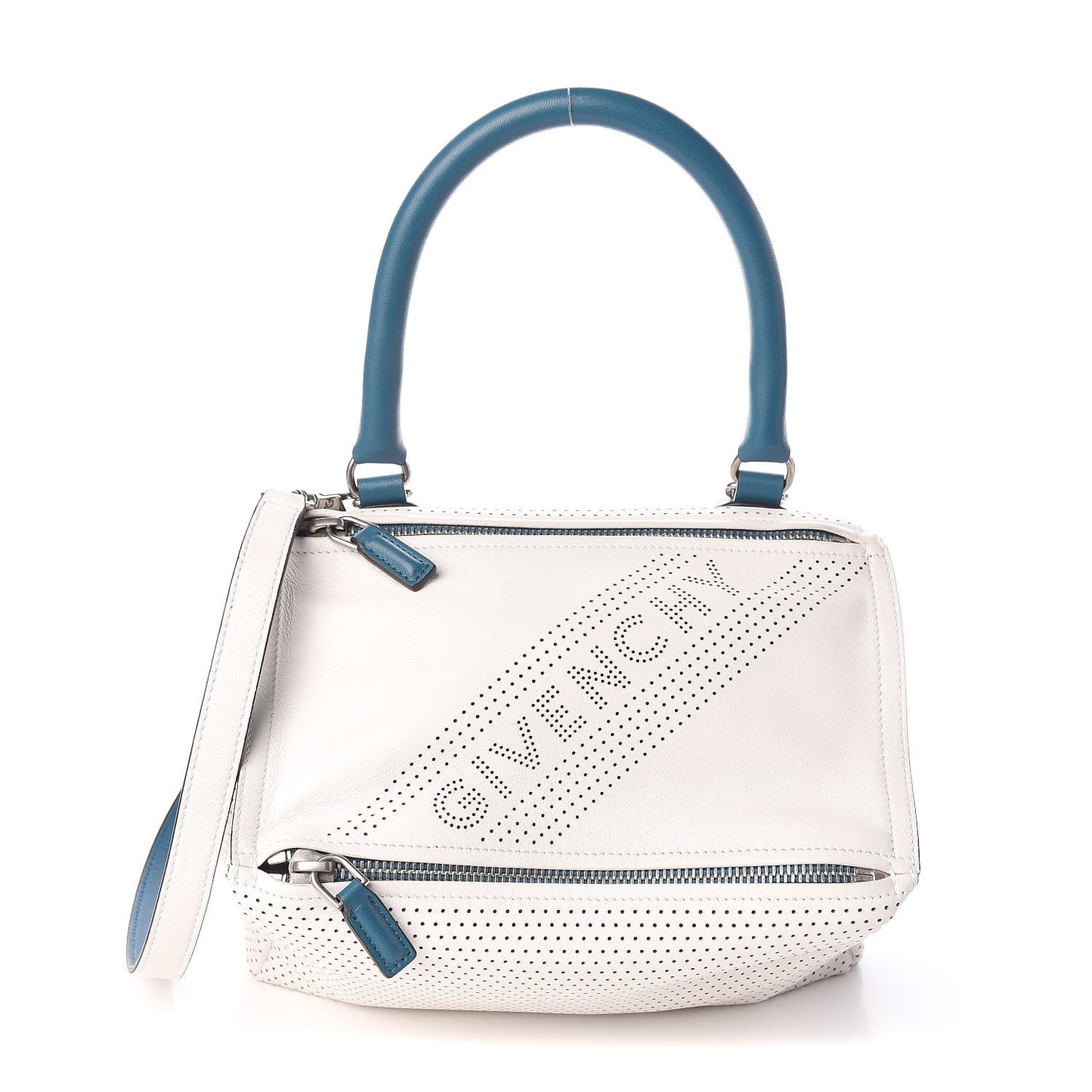 Lambskin Perforated Small Pandora White