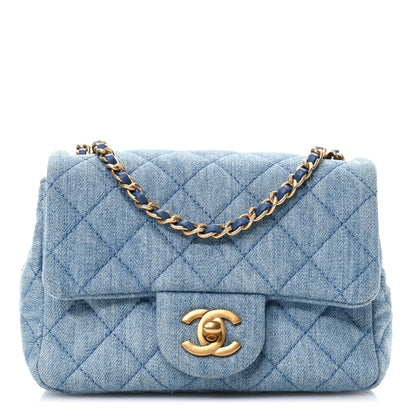 Chanel Denim Quilted Mini Pearl Crush Flap Blue 1 of 10