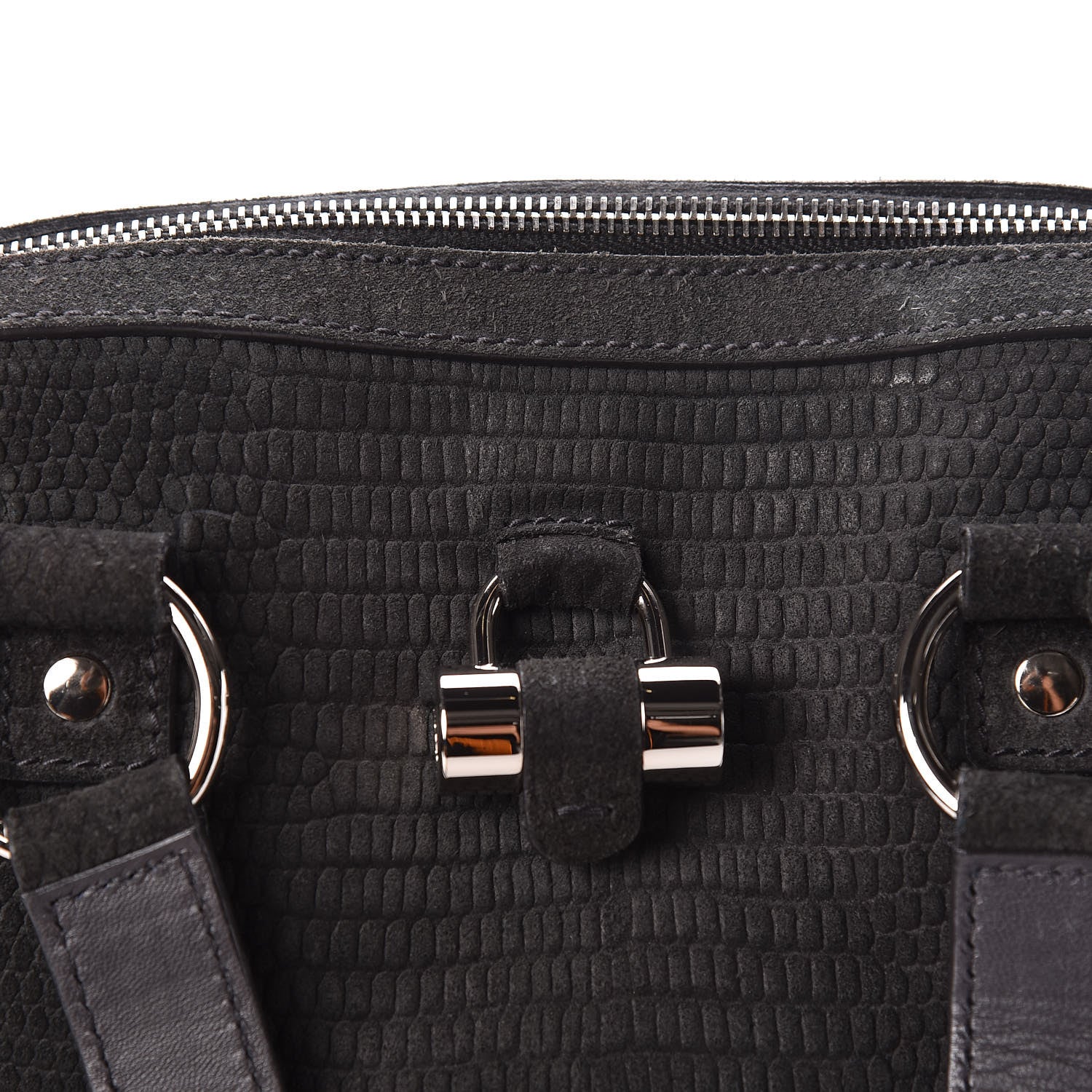 Saint Laurent Nubuck Lizard Embossed Oversized Muse Grey 10 of 12