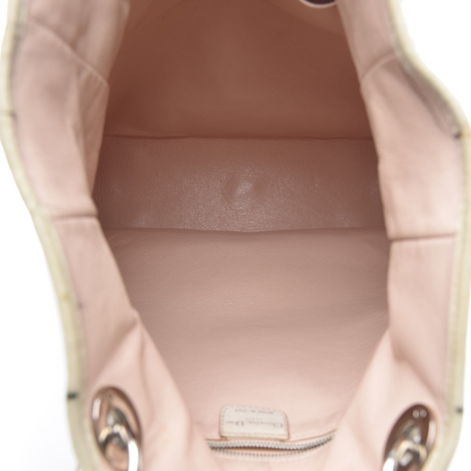 Christian Dior Lambskin Cannage Shopping Tote White 5 of 11