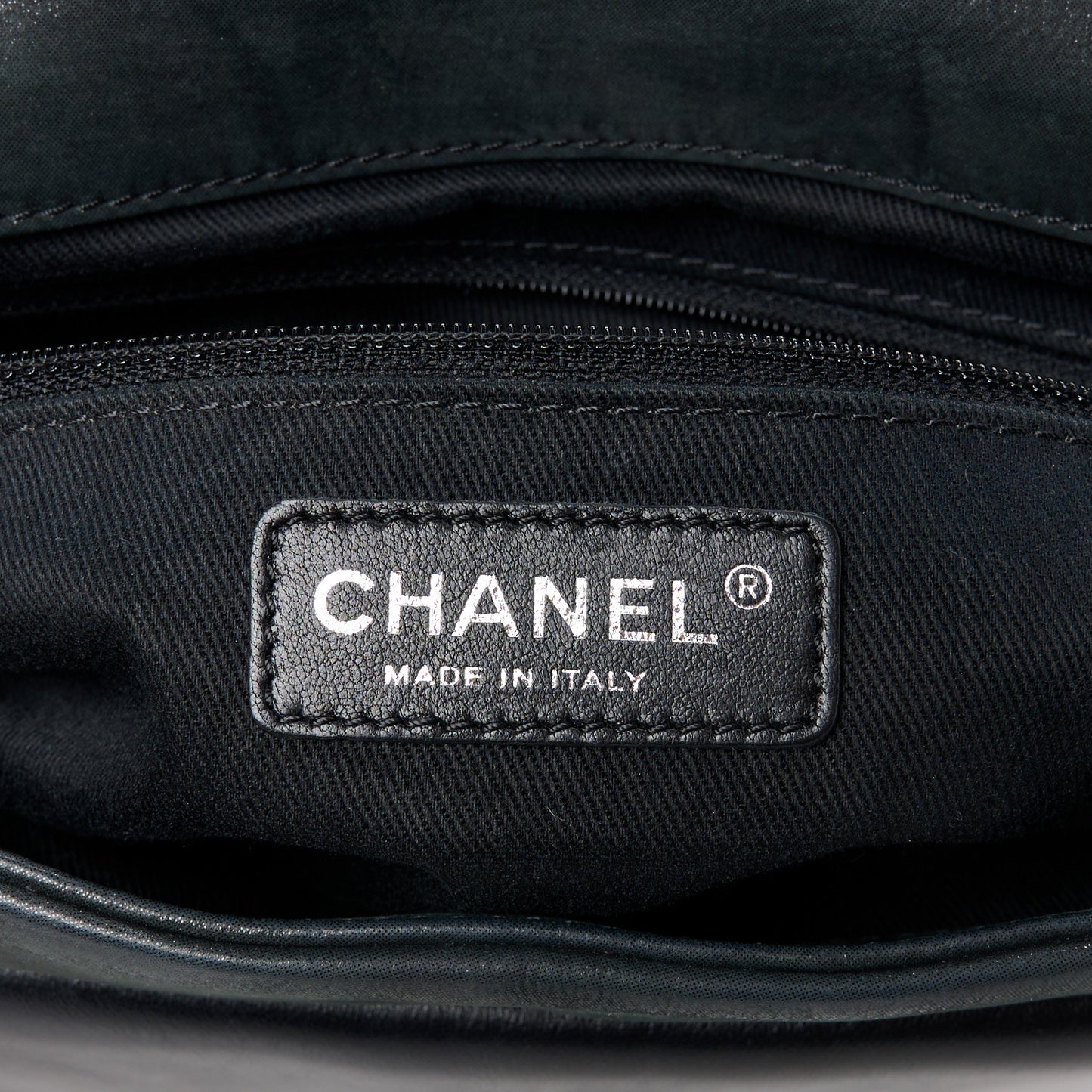 Iridescent Calfskin Jumbo In the Mix Double Flap Black