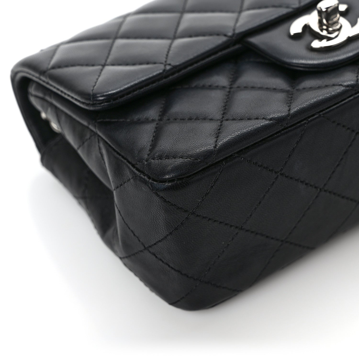 Chanel Lambskin Quilted Mini Rectangular Flap Black 10 of 12