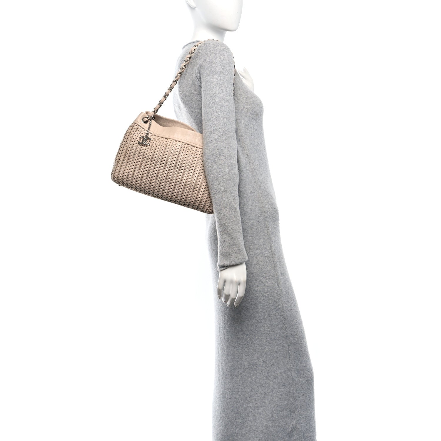 Chanel Caviar Braided Small CC Tote Beige 2 of 10