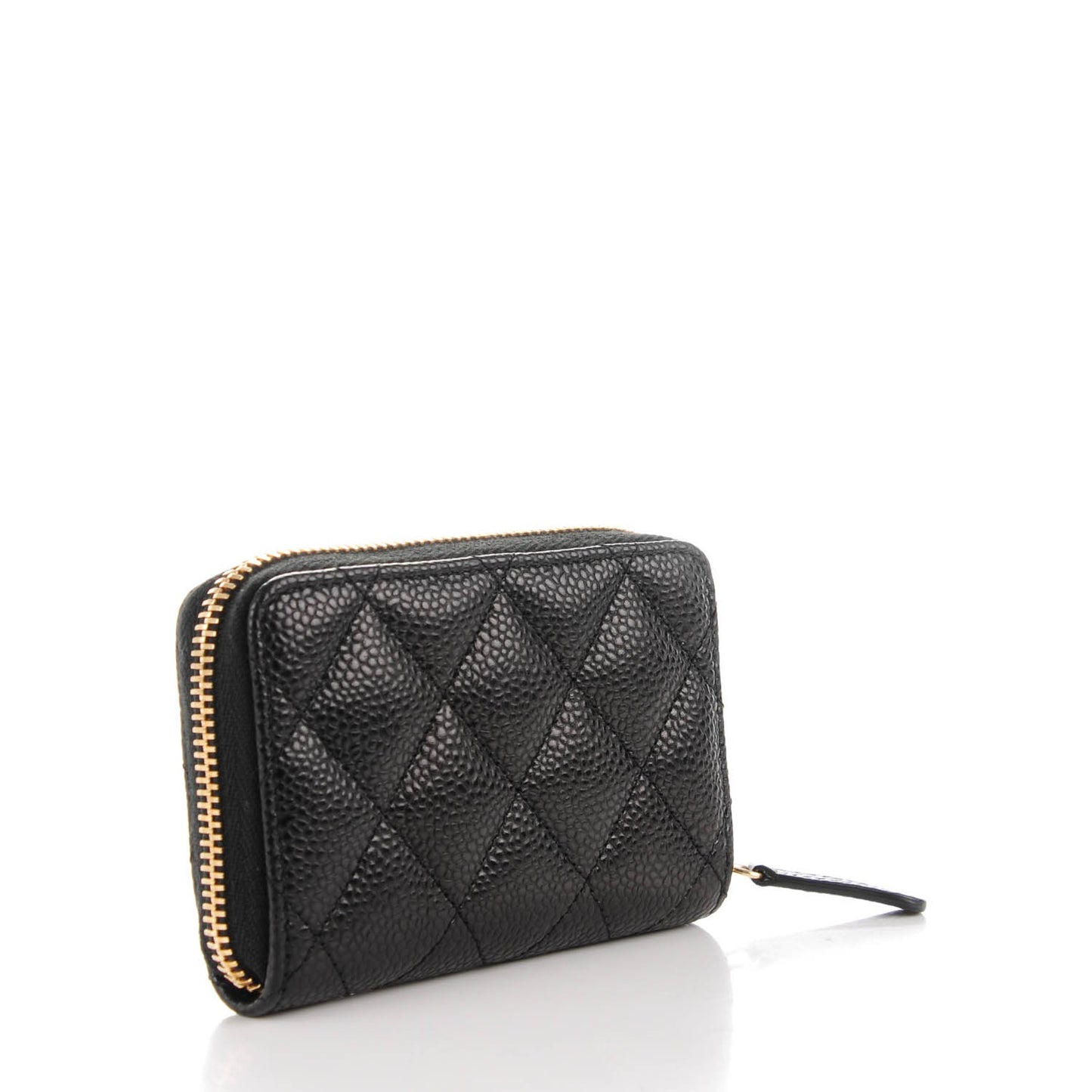 Caviar Quilted Zip Coin Purse Black